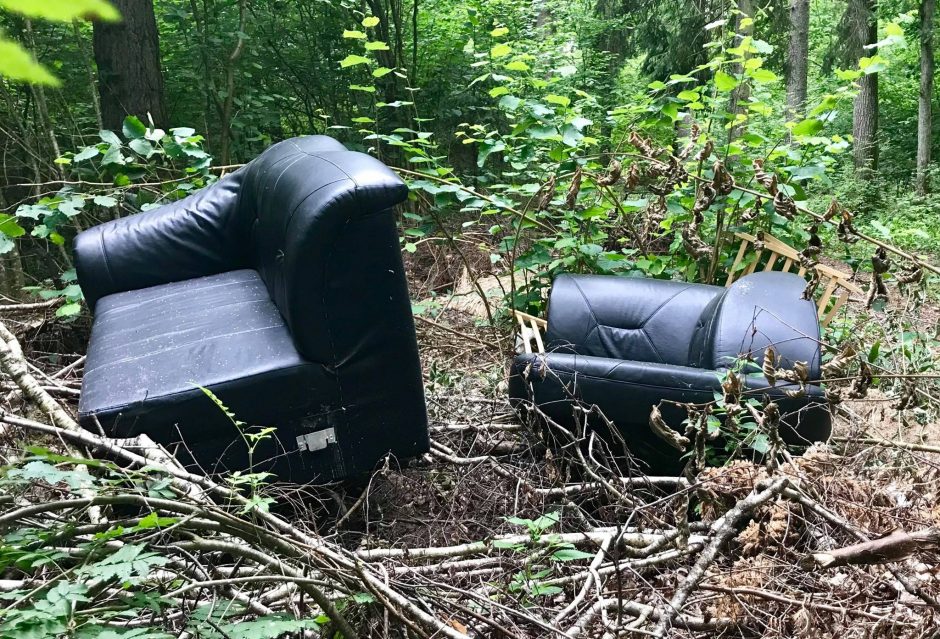 Pakaunės miškuose dygsta ne grybai, o šiukšlės: aptinka net ir apynaujų baldų