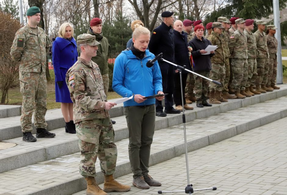 JAV karių dovana Kauno kadetams – įrengta sporto salė