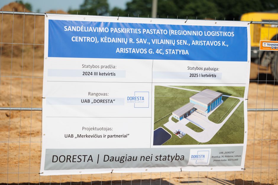 Kėdainių rajone pradėtas statyti pirmasis žemės ūkio produkcijos logistikos centras