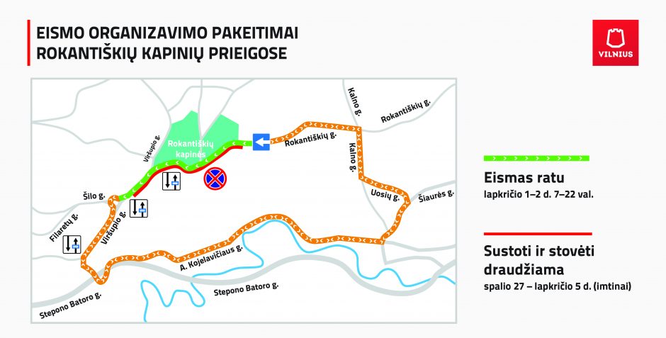 Artėjant Vėlinėms nuo penktadienio prie sostinės kapinių įvedami eismo ribojimai