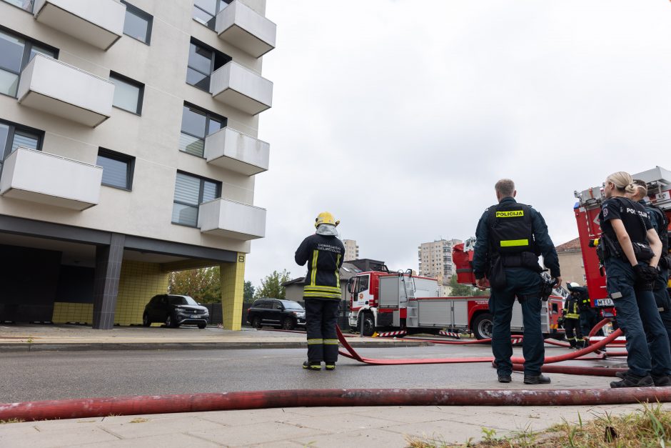 Per gaisrą Vilniaus Trimitų gatvėje žmogus apdegė ranką, rastas negyvas katinas