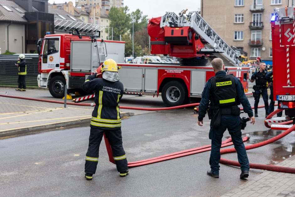 Per gaisrą Vilniaus Trimitų gatvėje žmogus apdegė ranką, rastas negyvas katinas