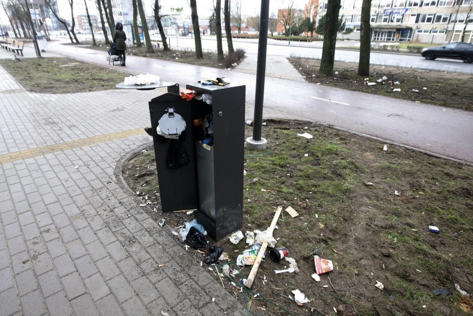 Klaipėdiečiai pasipiktinę: Taikos prospektas skendi šiukšlėse