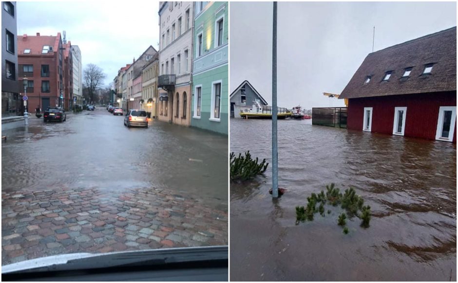 Savaitgalį audra vėl talžė pajūrį ir pamarį: šįkart vėtra – silpnesnė, bet vis tiek pridarė bėdos