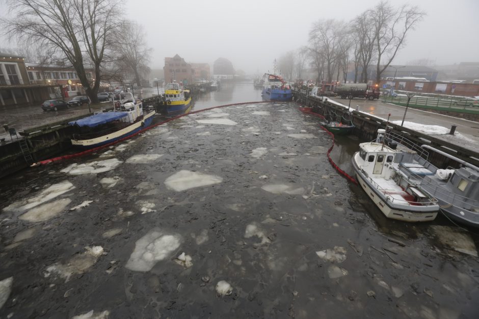 Ugniagesiai nuo ryto pluša užterštoje Danės upėje