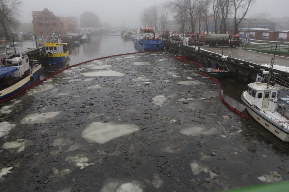 Ugniagesiai nuo ryto pluša užterštoje Danės upėje