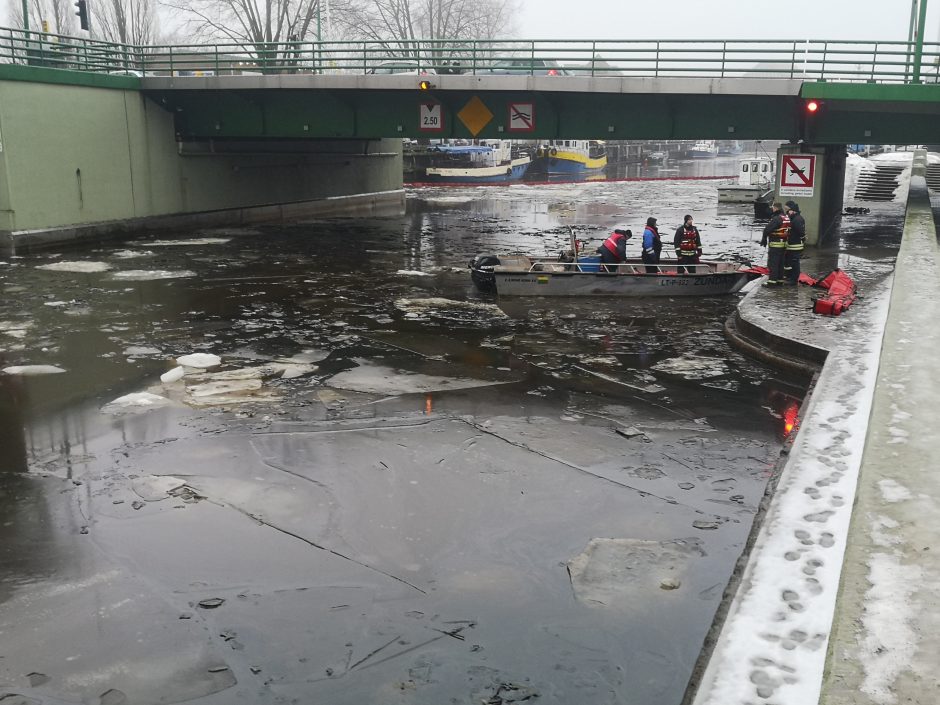 Ugniagesiai nuo ryto pluša užterštoje Danės upėje