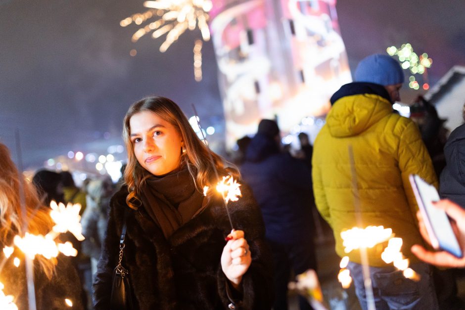 Vilnius į Naujuosius žengė su įspūdingu lazerių šou