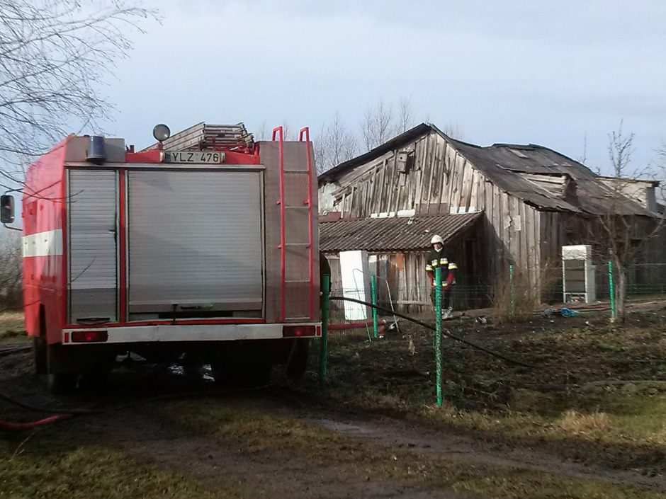 Drevernoje ugnis pasiglemžė gyvenamąjį namą