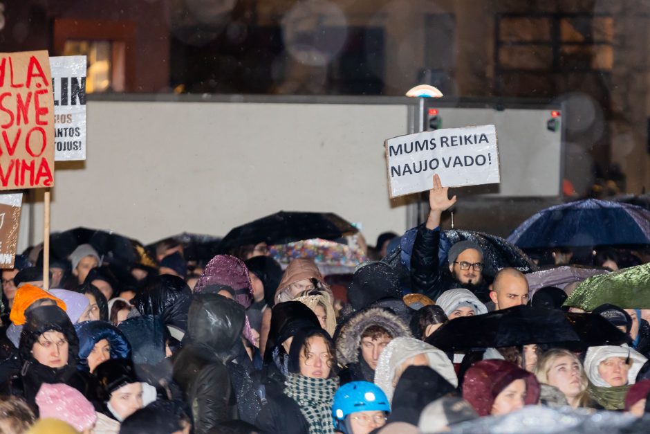 Prie Seimo protestuotojai gėdina socialdemokratus dėl koalicijos su „Nemuno aušra“