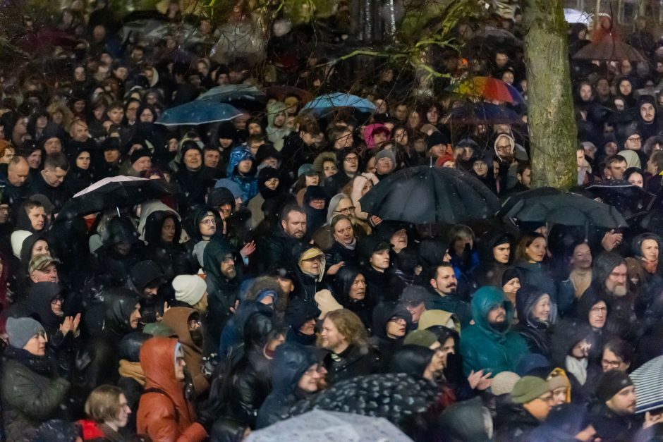 Prie Seimo protestuotojai gėdina socialdemokratus dėl koalicijos su „Nemuno aušra“