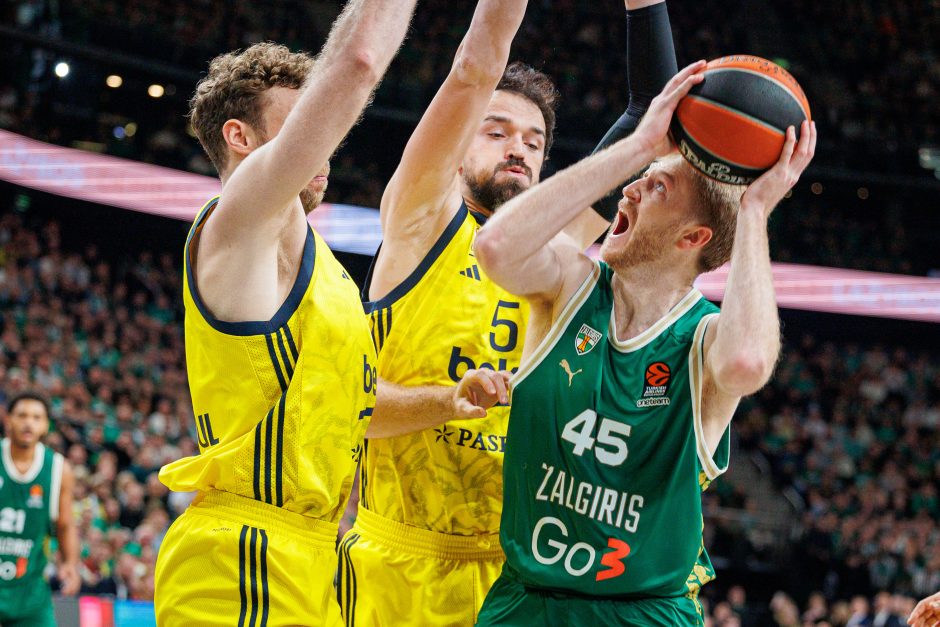 Eurolyga: Kauno „Žalgiris“ – Stambulo „Fenerbahče“ 65:72