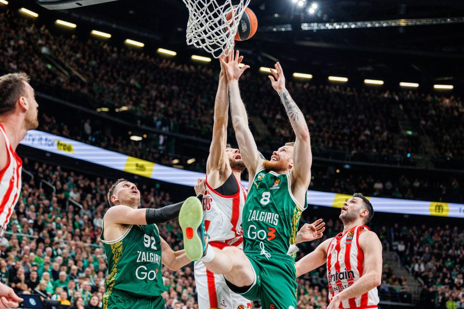 Eurolyga: Kauno „Žalgiris“ – Pirėjo „Olympiacos“ 85:92