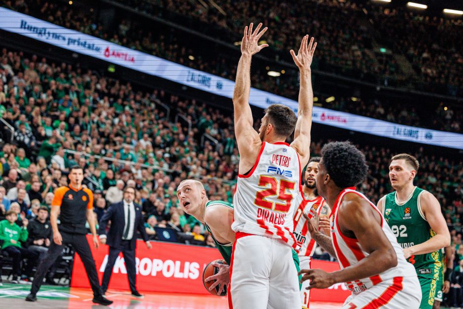 Eurolyga: Kauno „Žalgiris“ – Pirėjo „Olympiacos“ 85:92