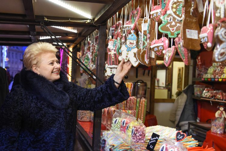 Kalėdinį traukinuką išbandė ir D. Grybauskaitė