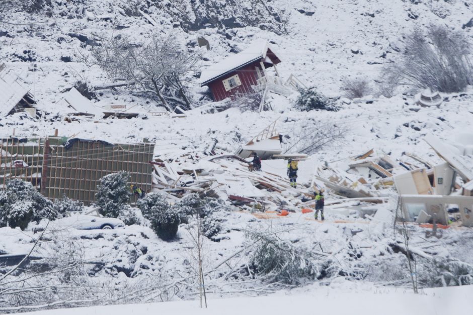 Po nuošliaužos Norvegijoje aptikti dar vieno žmogaus palaikai