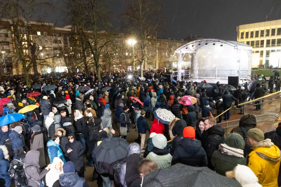 Prie Seimo protestuotojai gėdina socialdemokratus dėl koalicijos su „Nemuno aušra“