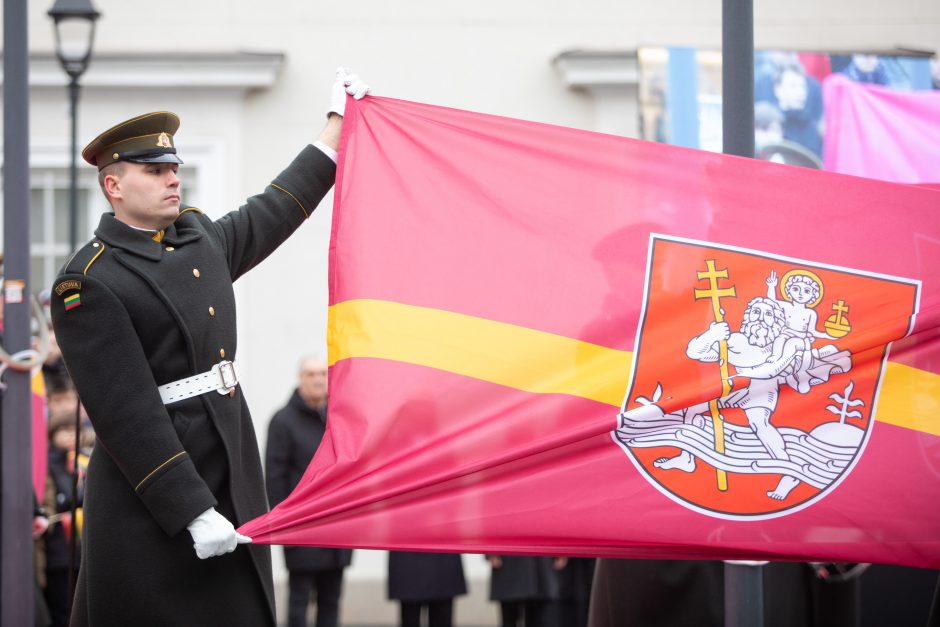 Vilniuje vyko tradicinė vėliavų pakėlimo ceremonija