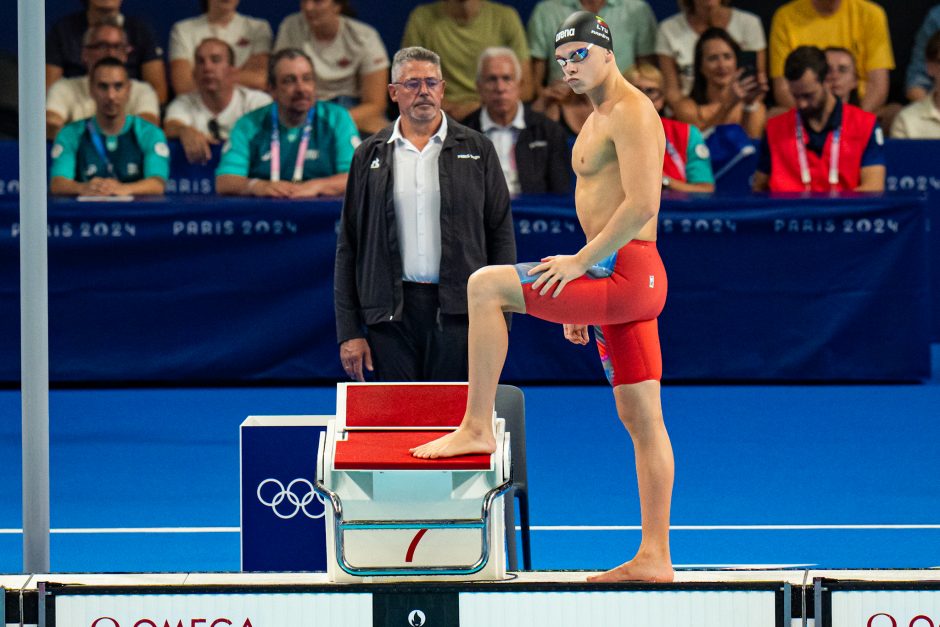 D. Rapšio plaukimas Paryžiaus olimpinių žaidynių finale