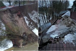 Tauragėje bus ieškoma nuošliaužos priežasčių: ekstremali situacija neskelbiama