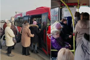 Viešojo transporto grimasos: keleiviai sugrūsti kaip silkės